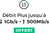 Débit Plus jusqu'à 1Gb/s