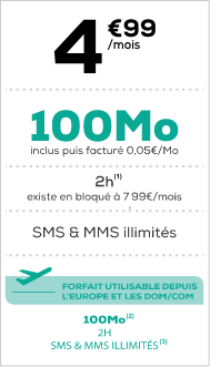 Forfait sans engagement 100Mo